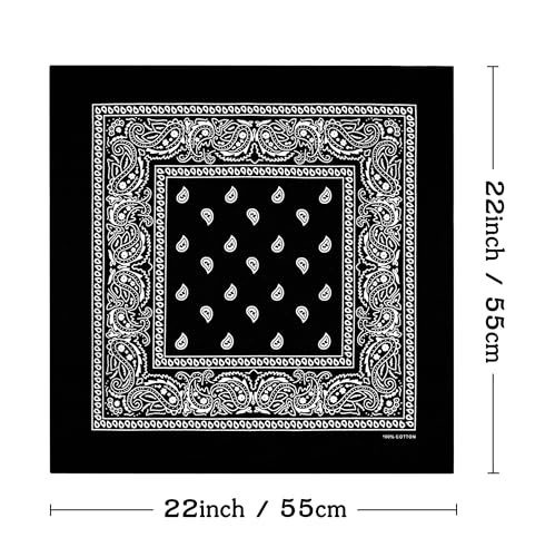Bycc Bynn Large Soft Cotton Bandanas Pack for Men & Women 22 x 22 inches - color: 4