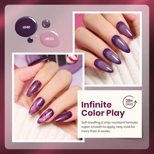 Beetles Purple Gel Nail Polish Set, 6 Colors Muse of Midnight Gel - color: A-Mixed Finishes | Muse Of Midnight