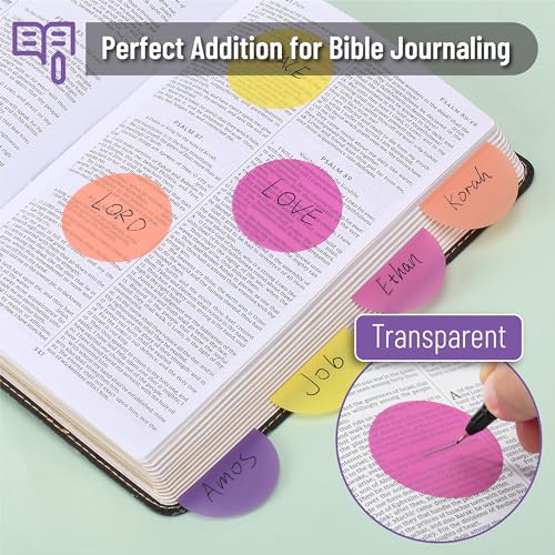 Mr. Pen- Round Transparent Sticky Notes, 1.8”, 4 Pads with Black Fineliner - color: Sunset, size: 200 Sheets