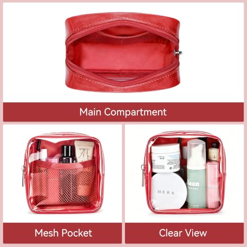 WLLWOO Clear Makeup Bag Mini Cosmetic Pouch Travel Toiletry Organizer - color: 1pcs-Mini-Red