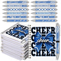 Resurhang 12 Sets Cheerleader Gifts Bulk Blue Bow Spiral Cheer Notebook Pen - style: Cheer Team