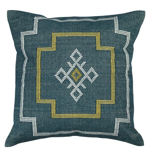 Trade Star Handwoven Kilim Cushion Cover Farmhouse Cushion Case Tribal Beautiful Highly Sustainable Sofa Pillow Case Sabra Kilim Pillow Cover for Home Decor 18x18 Inches - color: Pattern -19