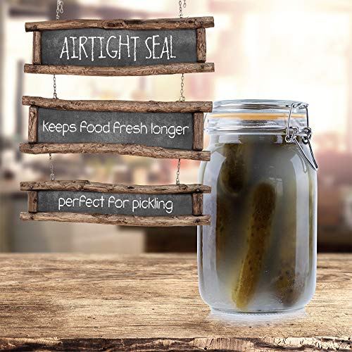 Glass Jar with Airtight Lid 50 oz - size: 50 oz