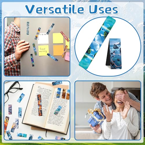 96Pack Magnetic Bookmarks for Reading,Women Men Teacher Book Lovers Gifts - style: Scenery