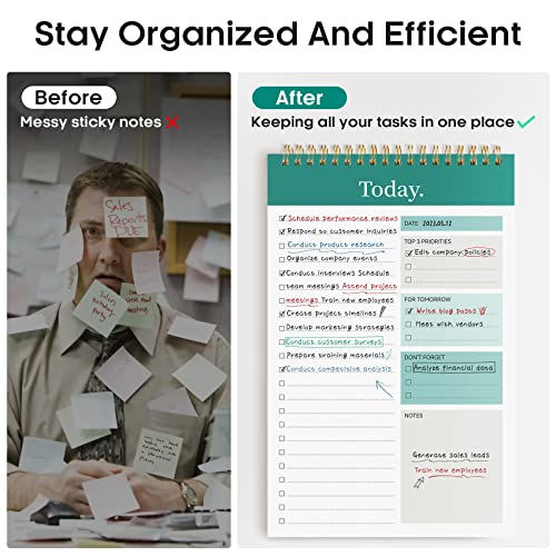 Taja To Do List Notepad, Undated Daily Planner for Work and Goal Setting - color: a-Greenery Sway, size: 1 Pack