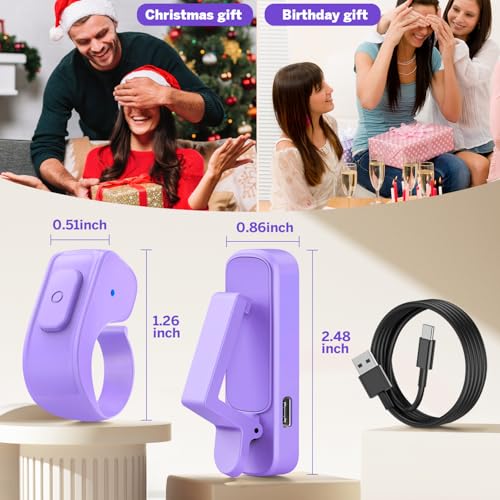 Page Turner Ring for Kindle,Remote Control for iPhone iPad Tablets eReaders - color: Purple