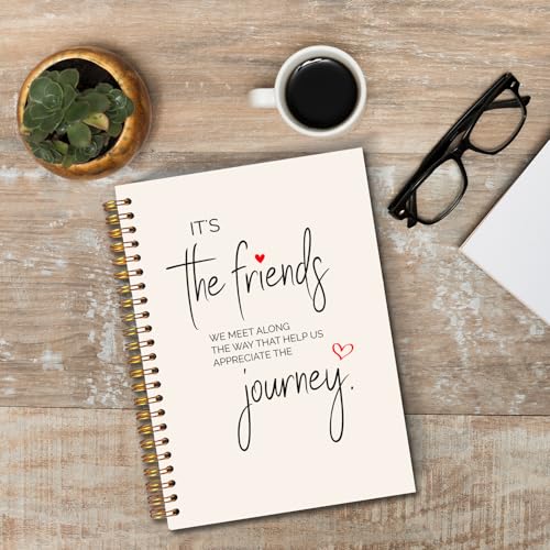 JINYO Gifts for Friends Notebook, Friendship Gifts for Women Friends Journal, BFF Bestie Soul Sister Gift for Women Spiral Notebook 5.5x8.3 Inch - color: white Friendship Notebook