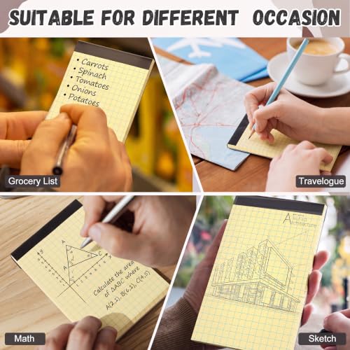 Tenceur 16 Pcs 3'' x 5'' Graph Paper Pads Quad Ruled Grid Mini Notepads - color: , Yellow, style: Graph
