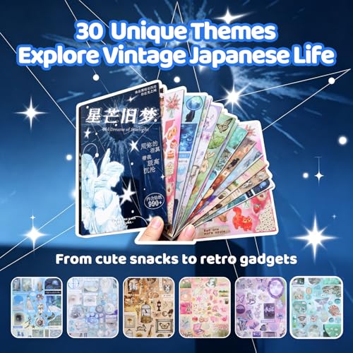 Tmtains Japanese Sticker Book, Manga Style, Deep Blue, 800+ Pcs - color: C-deep Blue