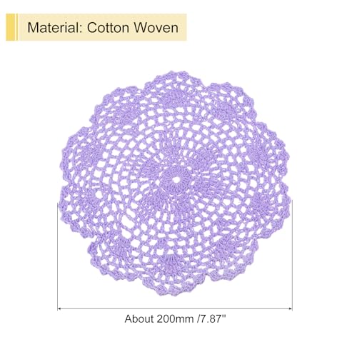 uxcell Crochet Doilies Round Lace Placemats 8" Light Purple 8Pcs - color: Light Purple