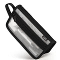 Four Candies Grid Mesh Pencil Case, Clear Double-layer with Handle (Black) - color: Black
