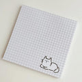 1/4 Pack 3 in. x 3 in. 50 Sheets Sticky Notes，Cartoon Cat Message Paper Memo Pads,Nom-Self-Stick Pads for Home Office (Grid)