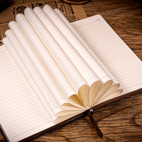 CAGIE Journal for Men Women Vintage Leather Diary Journaling Notebook, Blue - color: A-blue, size: A5