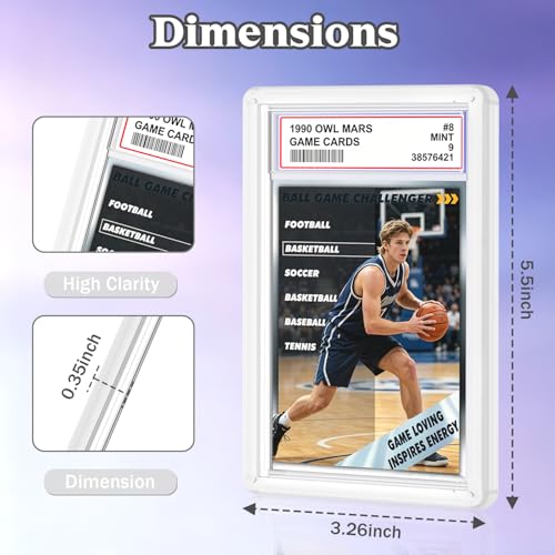 for 1 Pack PSA Slab Guard,Durable PSA Slab Protector Case,Hard TPU Stackable,Shock Absorbing Edge Protection,Soft Touch,Multiple Colors Guards with Precision Fit for Graded Cards Case,Clear - color: Clear, size: 1 Pack
