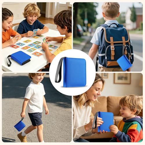 Mini Card Binder, EDUDIIU Single Pokemon Card Binder - color: Blue