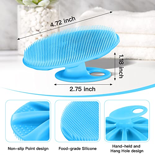 INNERNEED Silicone Body Cleansing Brush Exfoliating Scrubber, Blue - color: Blue