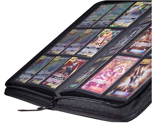 TopDeck 500 Card Ringless Zip Binder Pro - 9-Pocket Pages Side Load Sleeve TCG Storage Portfolio, Compatible with Pokemon, Yu-Gi-Oh, One Piece, MTG, Comic Trading Collectible Cards - Black - color: Black