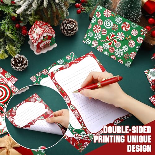TaoBary 160 Pcs Christmas Candy Stationery Paper and Envelopes Set - size: 5.5 x 8.25 Inch, style: Christmas Candy