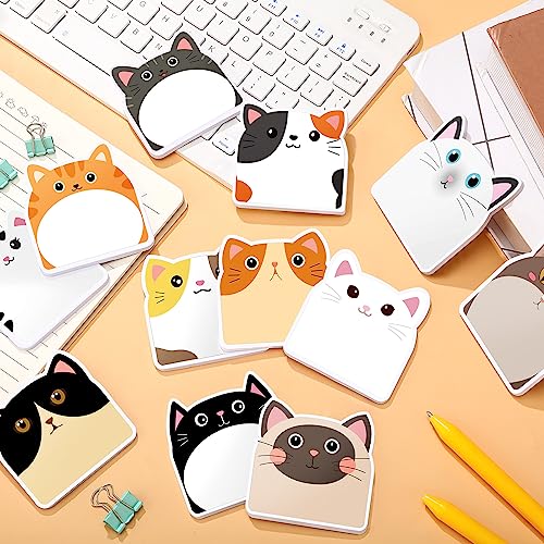 Yinder 24 Pads Cute Cat Sticky Notes Kawaii Animal Sticky Notes Pads Bulk - color: Multicolor, size: Cats