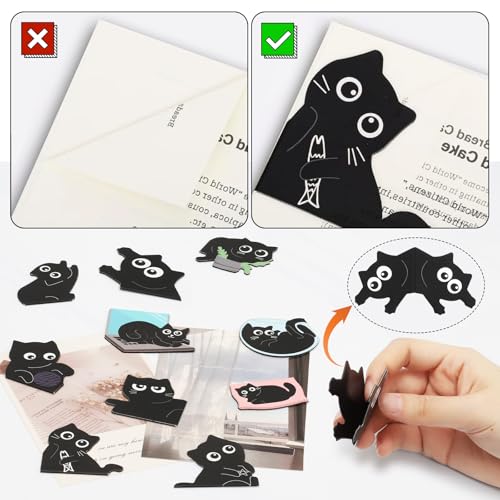 Cat Bookmark, Tumwisk 10PCS Cute Bookmarks Gifts for Cat Lovers - color: Black Cat