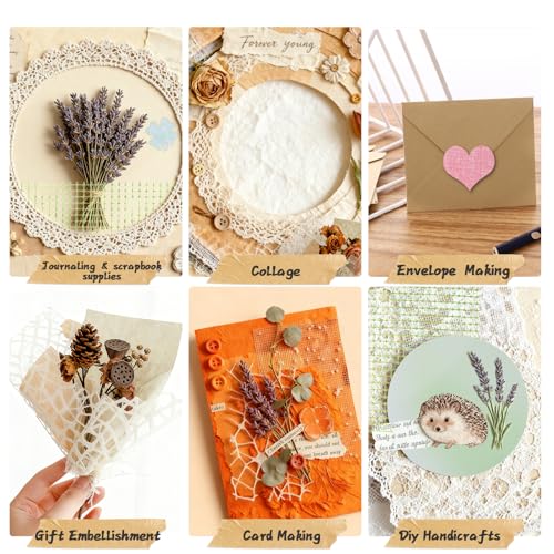 Textured Scrapbook Paper with Decor Mesh Fabric Creative Kit, 6 Pack