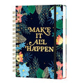 Aosemili A5 Spiral Notebook Lined Planner Ruled Notepad Journal for Writing - color: Black Leaf