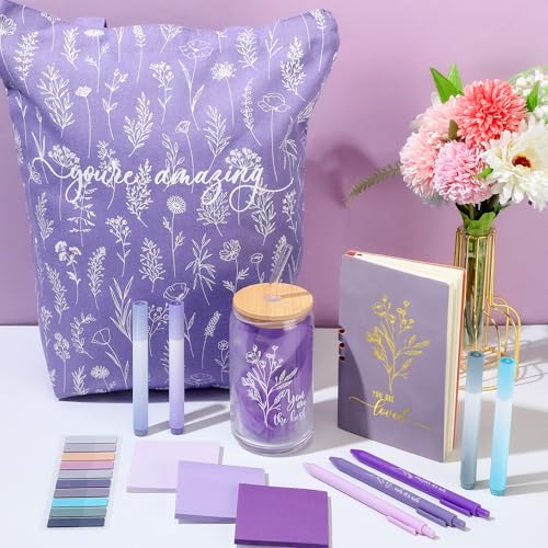 14 Pcs Inspirational Journal Kit for Women, Purple - color: Purple