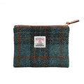 Harris Tweed Handmade Wool Zip Pouch with YKK Zipper Organizer Bag - color: Navy Blue, size: Large
