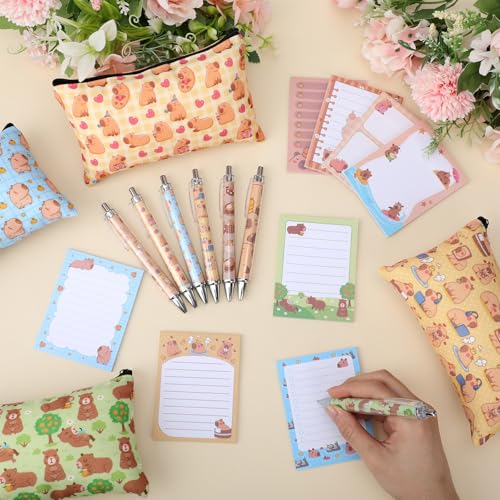Eaasty 20 Pcs Capybara Pen Sticky Note Set with Bags, 3x4 Inch - style: Capybara