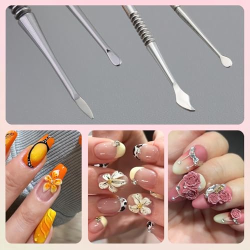 Fcozpjk Nail Art Sculpture Pen, 3PCS Double-head 3D Gel Art Sculpting Pens