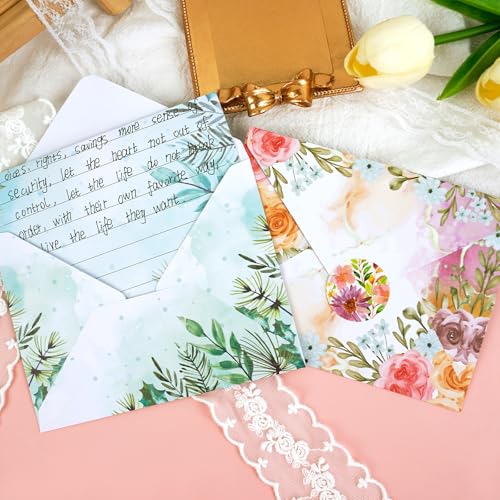 160 Pcs Stationery Paper Envelopes Set - color: Wildflower