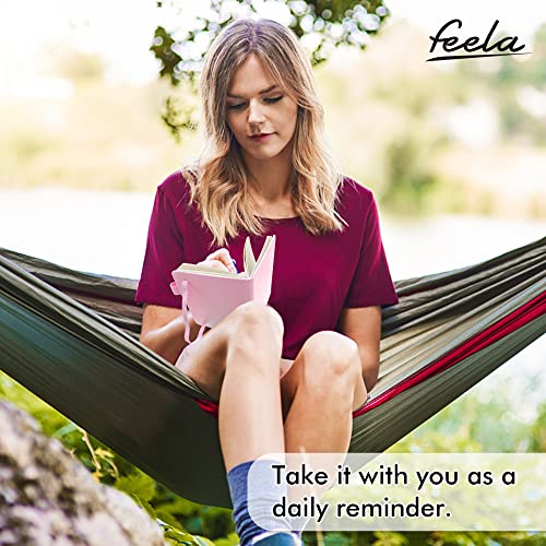feela 6 Pack Pocket Small Notebooks Bulk, Mini Cute Memo Notepads Hardcover College Ruled Lined Journals with Pen Holder for Women Girls Office School, with 6 Black Pens, 3.5”x 5.5”, A6, Rose Pink - color: 6 Rose Pink