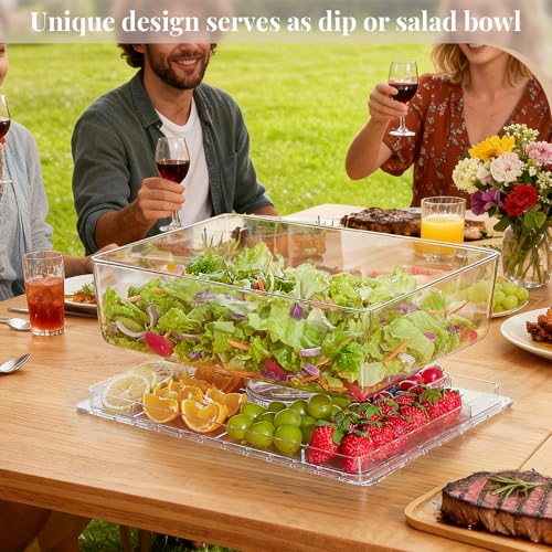Cake Stand with Lid-Large 17" Rectangular Cake Holder,Acrylic BPA Free