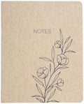 WORLD TRAVELER Large Lined Journal Notebook 256 Ruled White & Ivory Pages - color: Linen Floral
