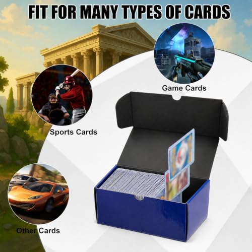 Top Loader Storage Box, 7in Dual Tone Toploader Box Holds 110+ Toploaders - color: Blue, size: 3 Pack-Toploader Card