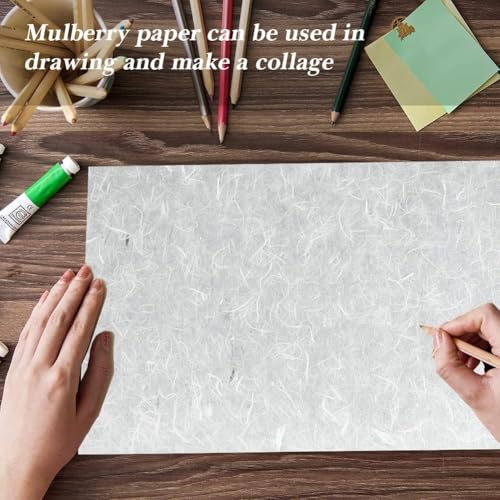 Mulberry Rice Paper for Decoupage: 4 Sheets 11.8" x 70.87" Washi Paper