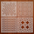 FREEBLOSS 4pcs Acrylic Sashiko Stencil 12 * 12cm Plastic Sashiko Stencil Kit Sashiko Pattern Template Acrylic Embroidery Tool Sashiko Template for Sewing Hand - style: Traditional