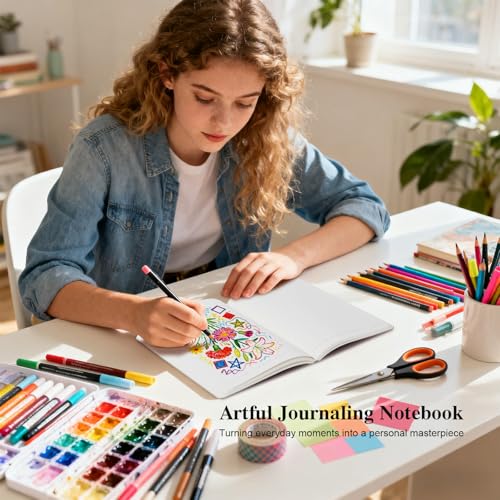 Comix 6 Pack A5 Notebooks, 5.6" x 7.9" Softcover Lined Journals for Men & Women,240 Pages Thick Paper College Ruled Notebooks for Work,School & Business Meetings - color: Light Colored