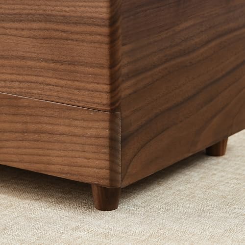 Black Walnut Wooden Jewelry Box with Feet, 3 Layer Organizer for Women - color: 3 Layer with Feet