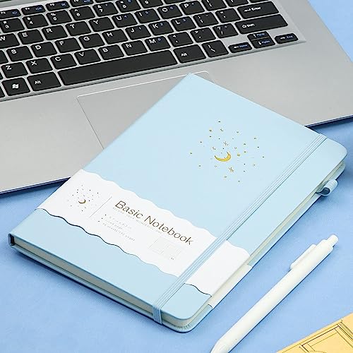 CAGIE Lined Journal Notebook for Work, 196 Pages, Medium 5.7" x 8.3", Hardcover Notebook Journal with Pen Loop, (Sky Blue Ruled), Gifts - color: 1 Pack 02 Sky Blue