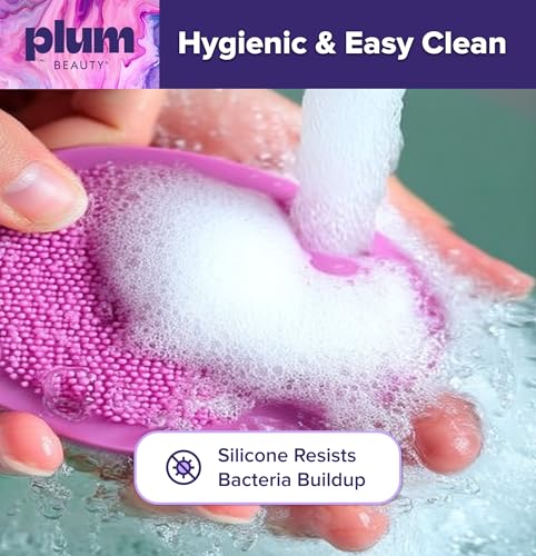 Plum Beauty Silicone Face Scrubber & Facial Cleansing Brush for Clear Skin