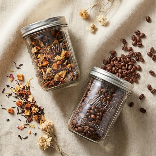 WELLIFE 6-Pack Mason Jars 16 oz with Lids – Wide Mouth Glass mason jars, Airtight Leak-Proof canning jars 16 oz for Food Storage, Fermenting, Pickling, Freezing, and Crafts - color: Clear Mason Jars 16oz-6Pcs