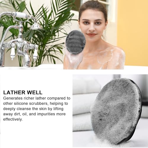 INNERNEED Silicone Body Cleansing Brush Exfoliating Scrubber, Black - color: Black
