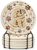 Absorbent Cup Coasters Set of 6 with Holder, Dog - color: Dog