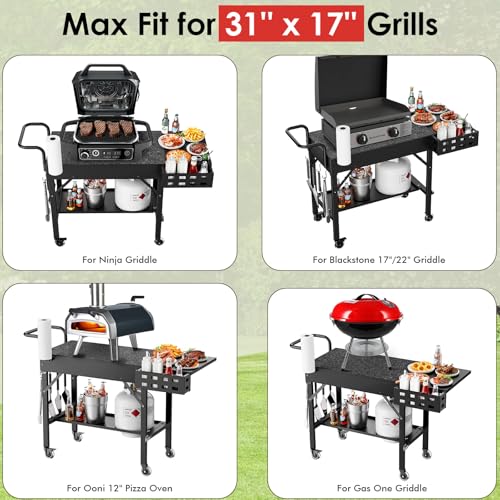 Leteuke Grill Cart for Blackstone Griddle, Portable Outdoor Grill Table