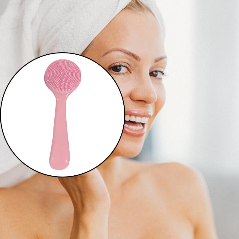 4 Pcs Silicone Facial Cleansing Brush, Manual Face Scrubber with Soft Bristles, Waterproof Exfoliating Brush for Daily Skincare Routine Blackheads Makeup Residues Removal