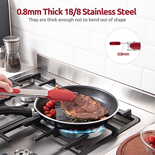 U-Taste Kitchen Tong for Cooking, 600ºF Heat-Resistant Silicone, 12in/Red - color: Red, size: 12 inch