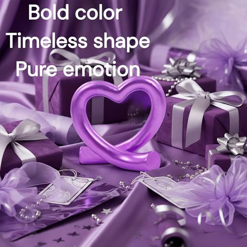 Lescafita Purple Heart Decor Sculpture, Artistic Abstract Love Statue Modern Home Decor Accent for Desk Shelf Coffee Table Room, Creative Unique Gift - color: Purple