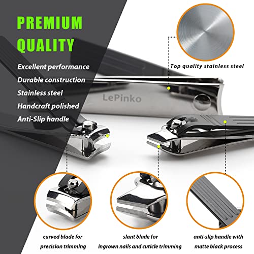 LePinko Nail Clippers Set for Thick Toenails and Fingernails, 4PCS - size: 4 pieces