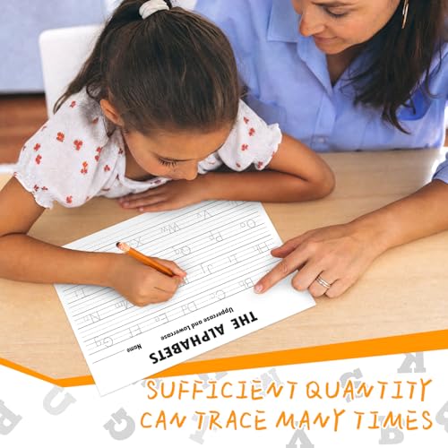 Eaasty 100 Pcs Alphabet Tracing Paper Trace Letters Alphabet Handwriting Practice Workbook Back to School for Kids Ages 3-5 Practice Paper to Write Letters for Pre K and Kindergarten (11.5x8.5 Inches) - size: 11.5x8.5 Inches